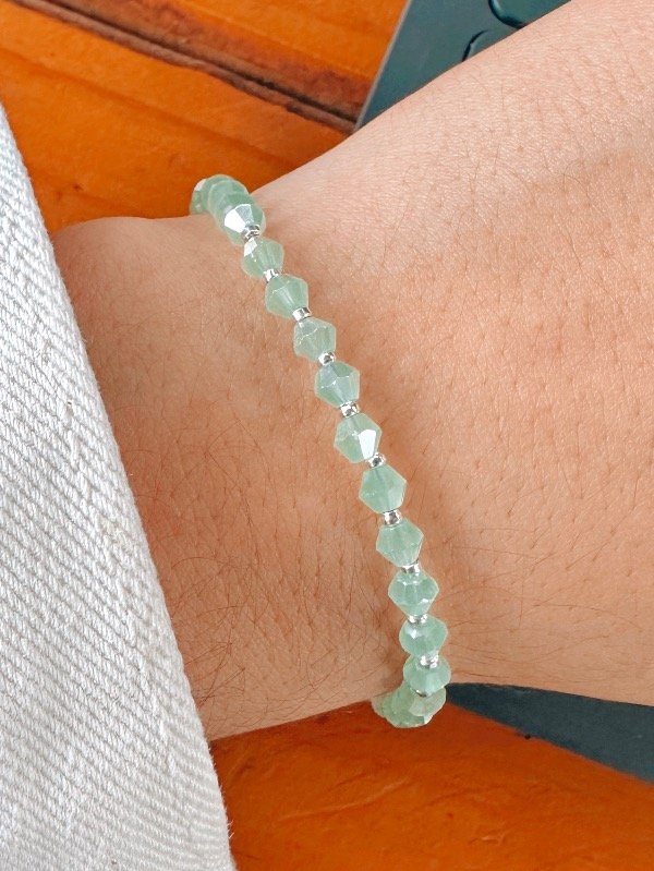 Producto - Pulsera Cristales verde Plata925