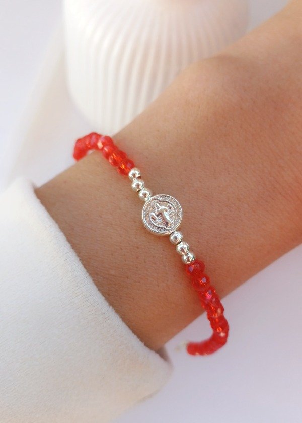 Producto - PULSERA CRISTAL ROJO SAN BENITO