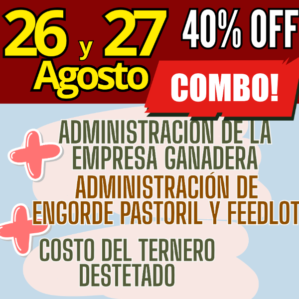 Producto - COMBO 3 CURSOS:Gestión Ganadera + Costo del Ternero + Engorde Pastoril y Feedlot