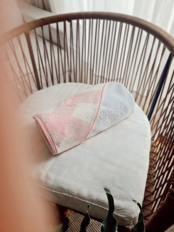 Producto - Toallón con capucha Vichy Rosa