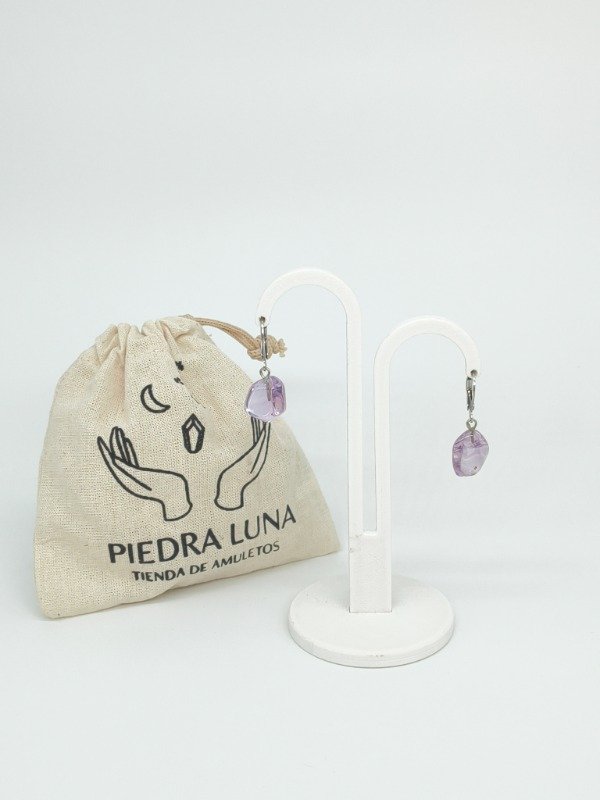 Producto - Aros COLGANTE de amatista (en rolado) - 0