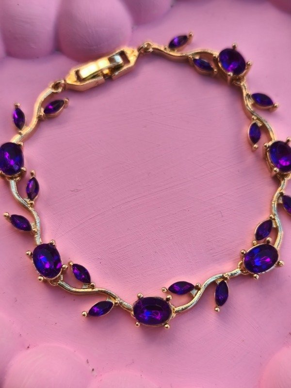 Producto - Pulsera Tulipán Violeta dorada - 1