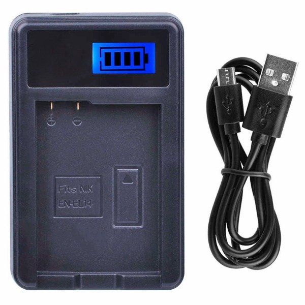 Producto - Cargador De Bateria display LCD P/ Nikon En-el14 D3200 D5200 D5400 D5500 D5600