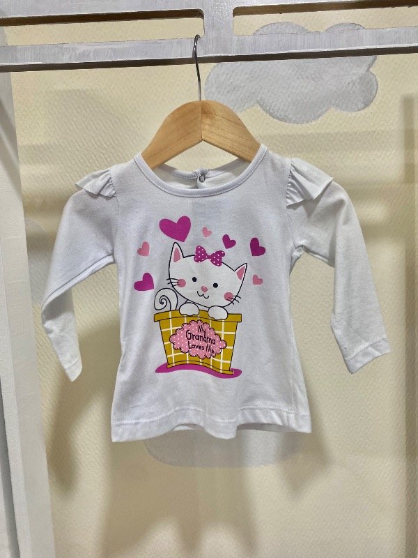 Camiseta gatito blanca