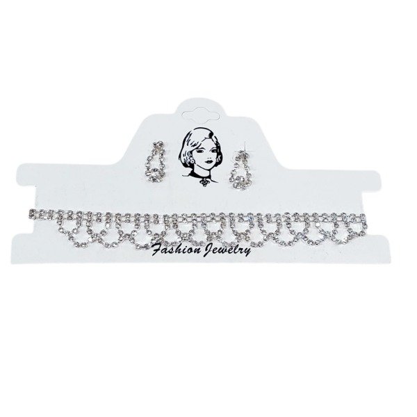 Producto - Set Gargantilla más aros Gota Strass
