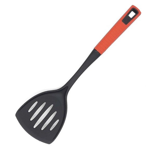 Producto - ESPATULA RANURADA NYLON MANGO ROJO CRYSTAL ROCk