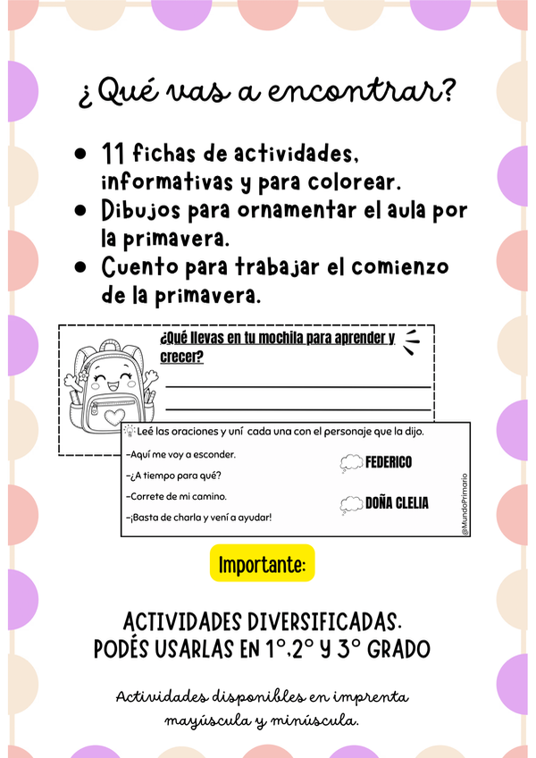 Producto - Fichitas: Día de la Primavera y del Estudiante - 1