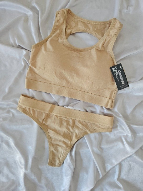 Producto - CONJUNTO DEPORTIVO CONDEZA DE ALGODON CON PUSH UP (A46 G) BEIGE