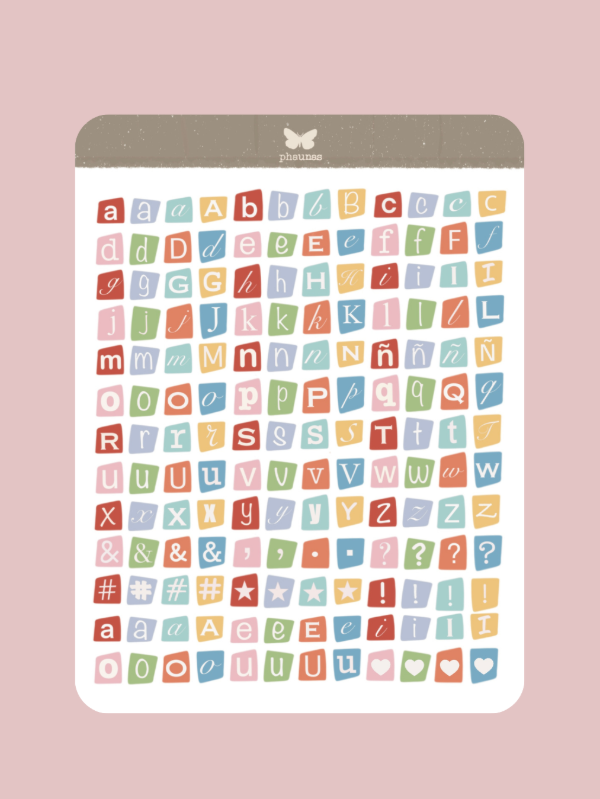 Producto - Plancha de Stickers Alfabeto