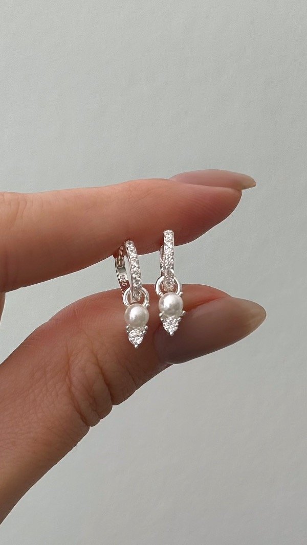 Producto - Argollas 11mm cubic y mini perlita P925 - 0