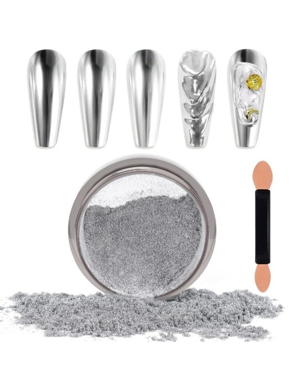 Producto - Polvo efecto Espejo plateado