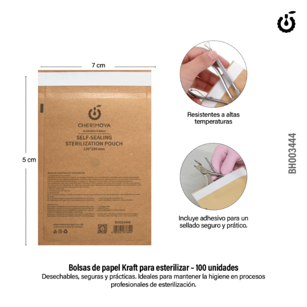 Producto - Bolsa Para Esterilizacion 130mmx200mm Cherimoya x10 BH003444-1 - NAI-0006