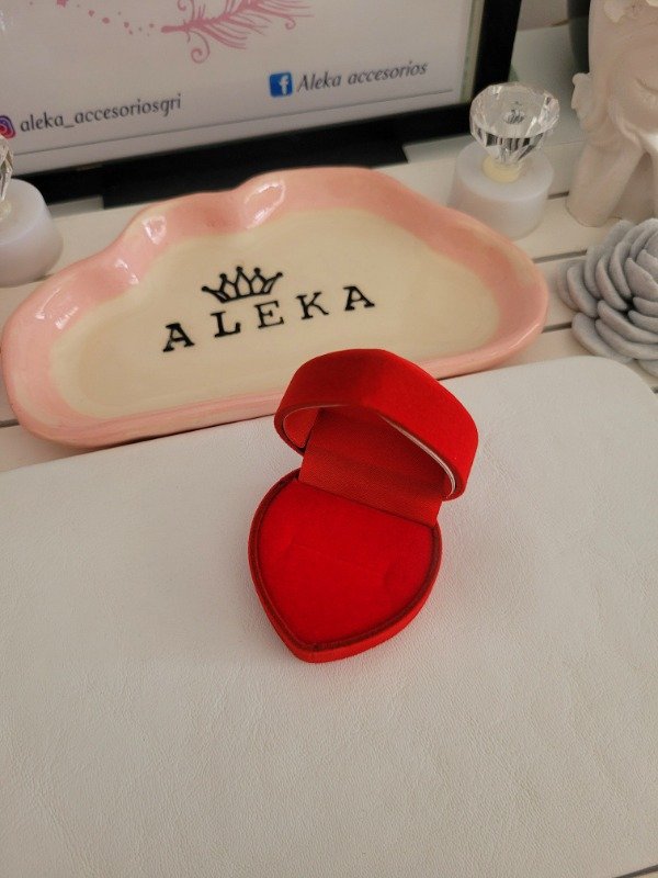 Producto - Estuche anillo corazón rojo