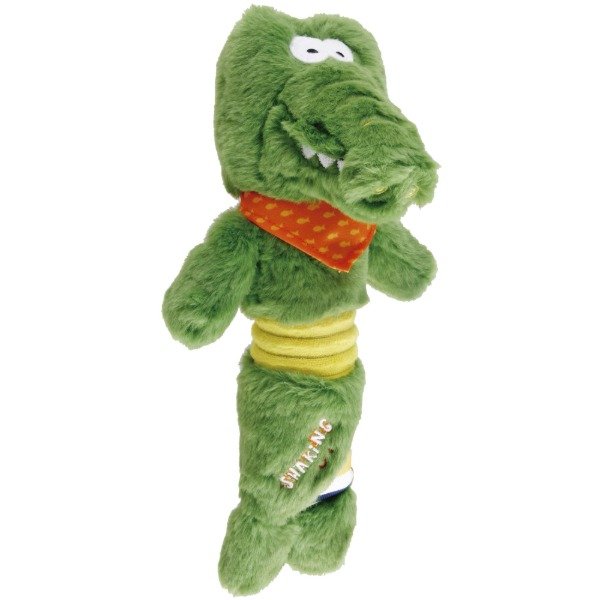Producto - PELUCHE GIGWI SHAKING FUN COCODRILO CON CHIFLE 30 CM