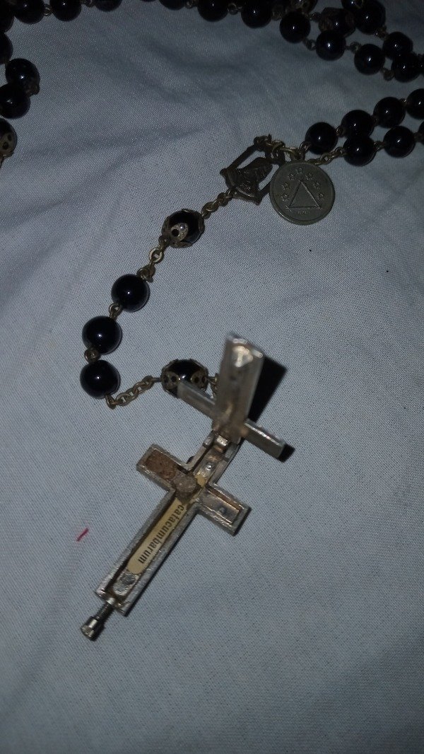 Producto - Vintage Catacumbarum soil reliquary cristals and matal Rosary. - 4