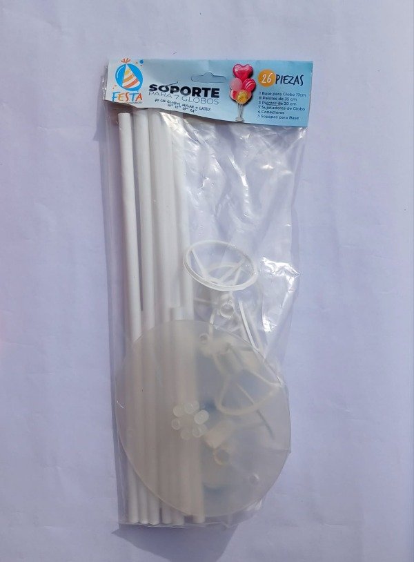 Producto - Soporte 70cm para 7 Globos Blanco