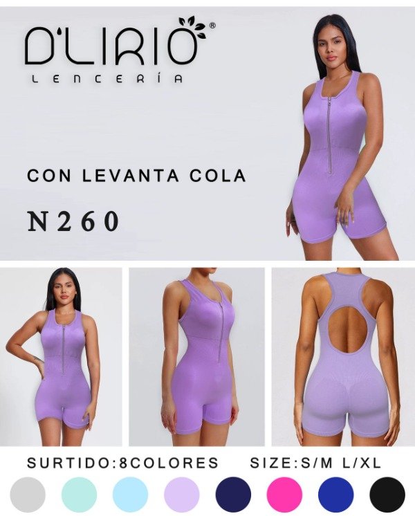Producto - CATSUIT DEPORTIVO CORTO CON CIERRE EF. PUSH UP D'LIRIO N260 (X6)
