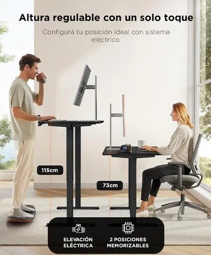 Producto - Escritorio regulable electrico -120X60X18 -ajuste de altura c/panel de memoria - - 2