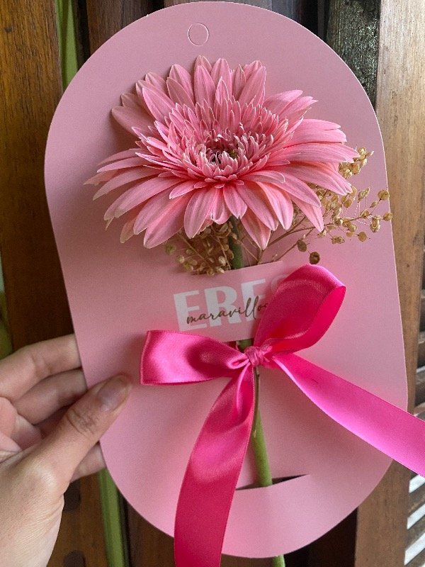 Producto - Tags Rosa con Flor Gerbera