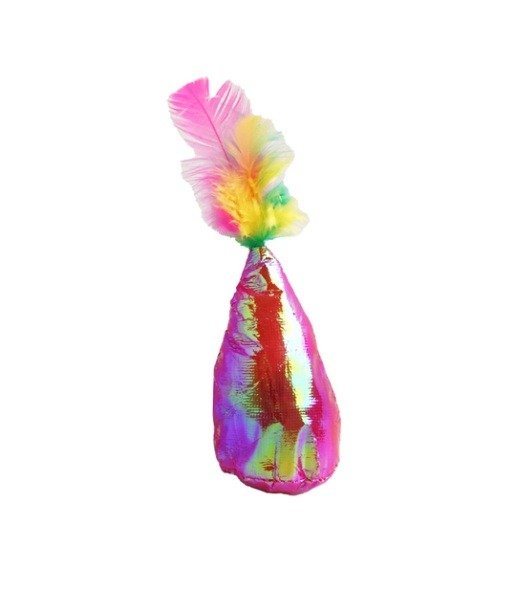 Producto - CONITO DE TELA MET. C/ PLUMAS Y CASCABEL