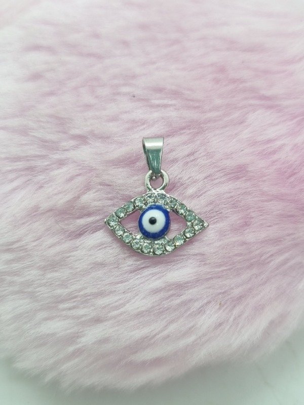 Producto - Dije acero quirurgico ojo turco strass calado