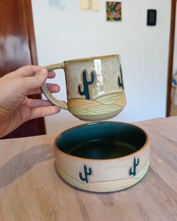 Producto - Combo Cactus (taza + cazuela)