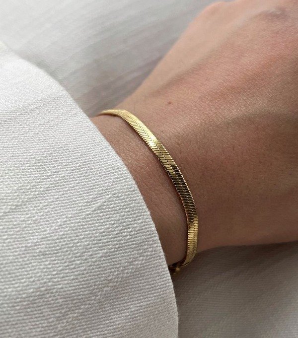 Producto - Pulsera Elegant clasica dorada 4mm 21cm