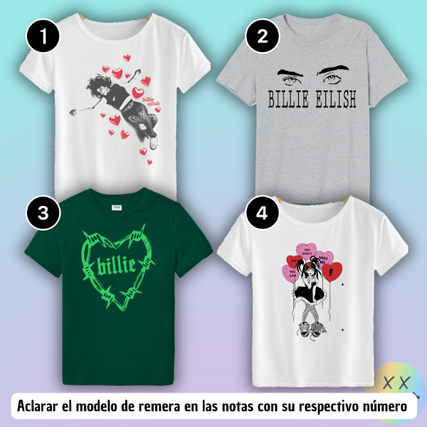 Producto - Remeras Billie Eilish #3 (varios modelos)