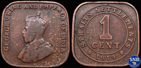 Producto - Asentamientos Británicos del Estrecho - 1 Centavo (1919) KM #32