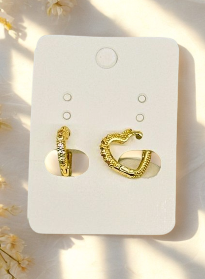 Producto - ARGOLLA DE CORAZON CON STRASS DORADO/ BL