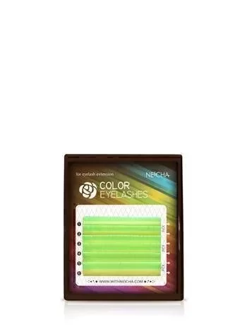 Producto - Extensiones Color FLUORESCENTE - Verde C 0.07 MIX x 6 LÍNEAS