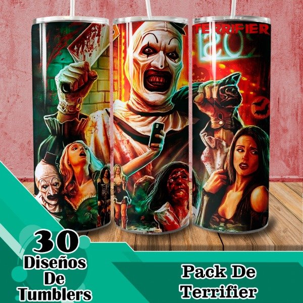 Producto - Diseños Digitales / Plantillas Para Tumblers De Terrifier