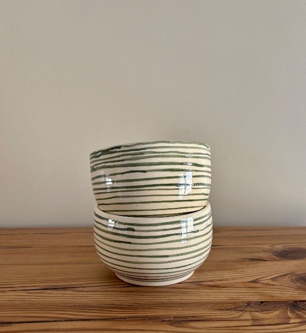 Producto - Cuenco Rayas finitas verde