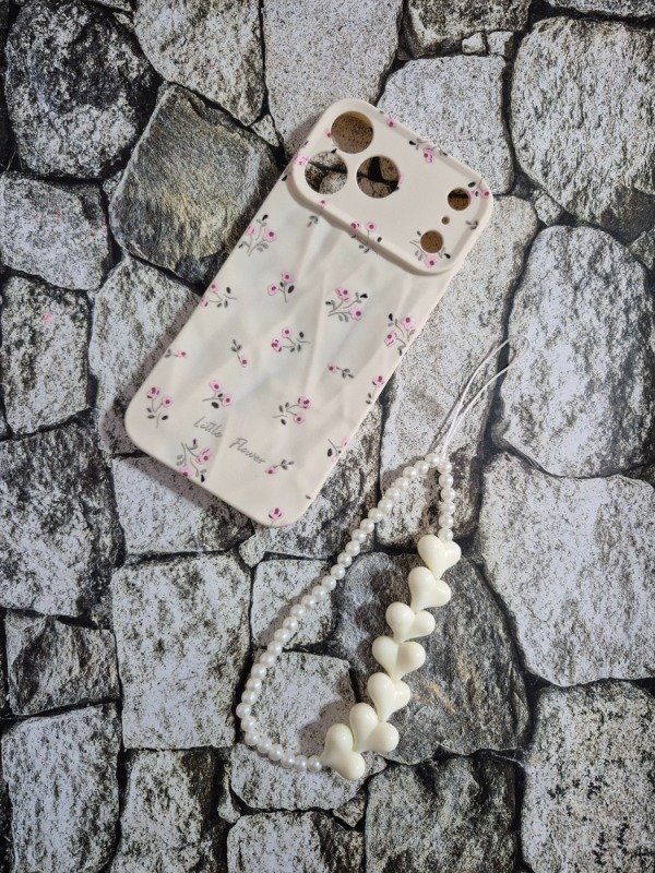 Producto - Funda tpu diseño flores Iphone 17 Pro Max natural