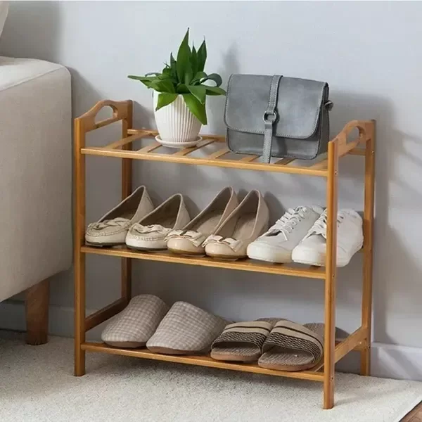 Producto - Zapatero Estante Almacenamiento 68x23cm Bambú