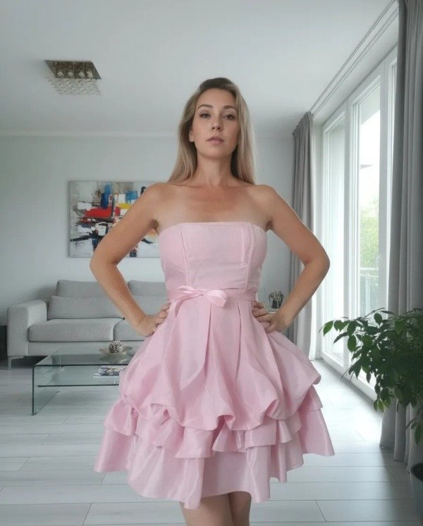 Producto - Vestido corto globo straples - 3