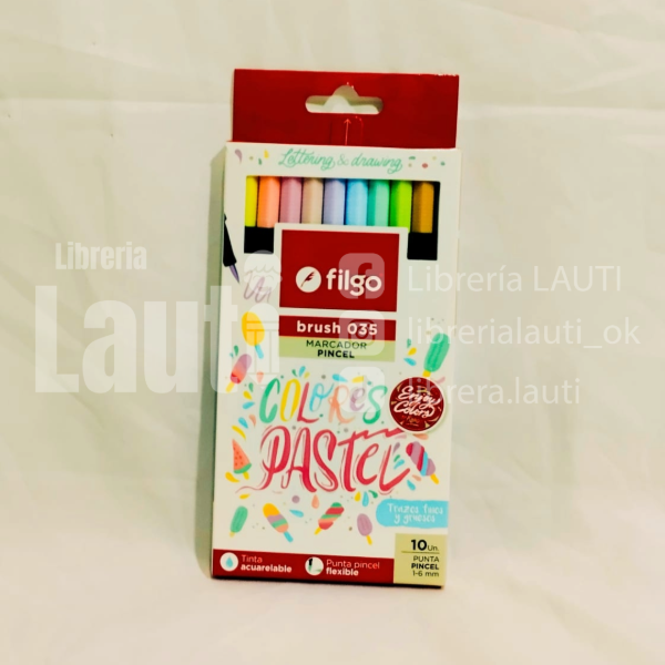 Producto - Marcadores "Filgo" Brush Pincel Colores Pastel Pack x 10 Tonos