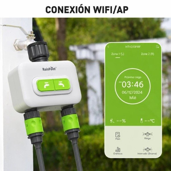 Producto - Programador de Riego Wi-Fi para Canilla RainPoint (2 Zonas) - 2