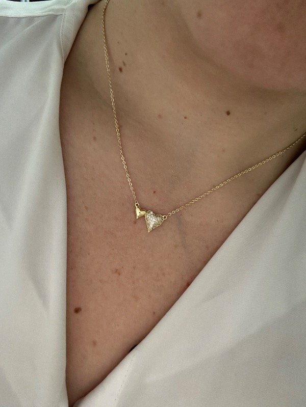 Producto - Collar dos corazones golden