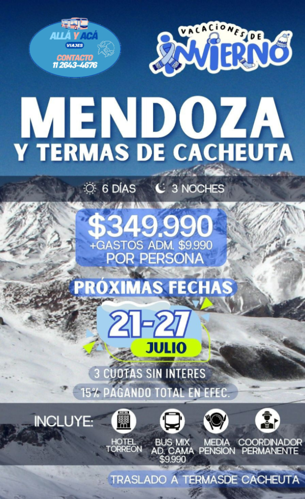 Producto - Mendoza y Termas de Cacheuta Julio