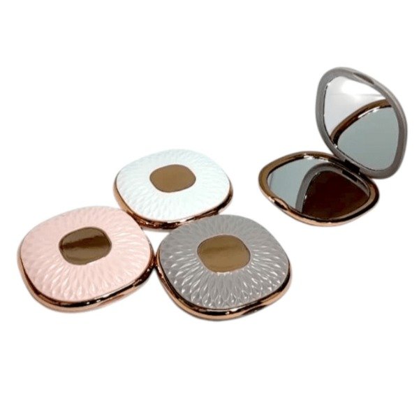 Producto - Espejo De Cartera Cuadrado Dorado Mely