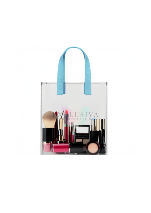 Producto - Bolsitas planas con manijas a color en pvc cristal Impermeable X20 UNIDADES