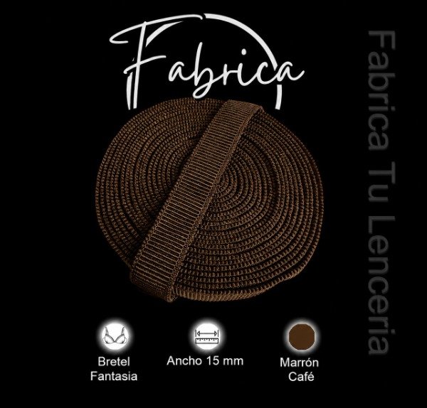 Producto - Bretel Marrón Café 15mm fantasía nylon (1 metro)