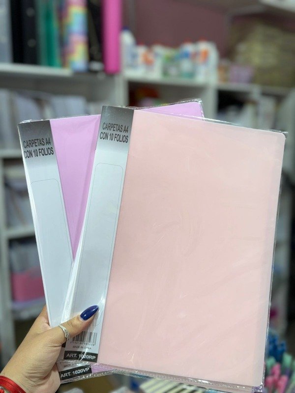 Producto - Carpeta A4 Pastel con 10 folios