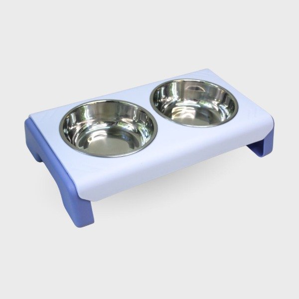 Producto - COMEDERO ELEVADO DOBLE CAZUELA METAL