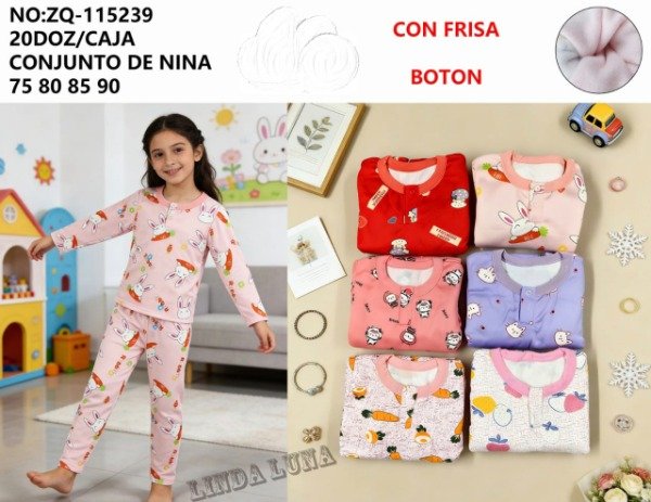 Producto - PIJAMA FRIZADO NIÑA LINDA LUNA 239 (x6)