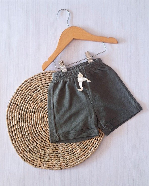 Producto - Short Algodón Rústico Verde Oscuro