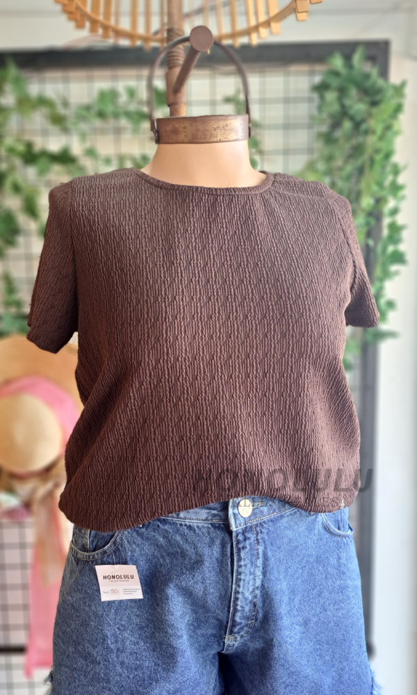 Producto - Remera Texturada Marrón