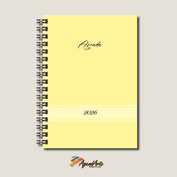 Producto - Agenda 2026 - Tapa Dura A5 - Vista 2 Días por hoja - Amarillo