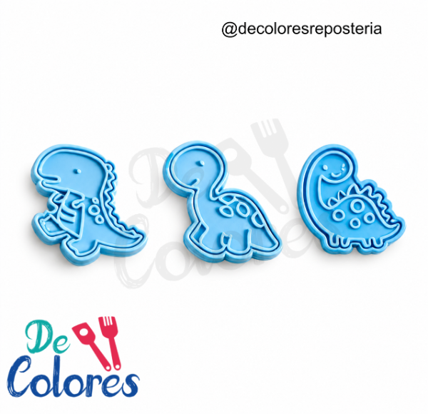 Producto - Cortantes con expulsor dinosaurios x 3